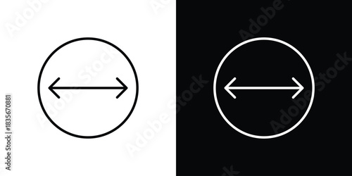 Diameter icons outline drawing. Editable stroke