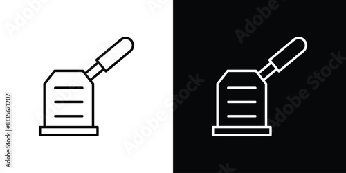 Floor sanding machine icons outline drawing. Editable stroke