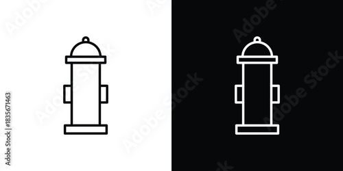 Fire hydrant icons outline drawing. Editable stroke