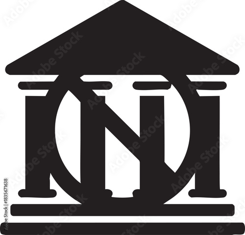 DeFi Bank Forbidden Silhouettes isolated on white background