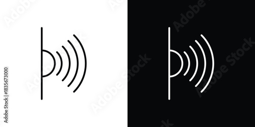 Infrared icons outline drawing. Editable stroke