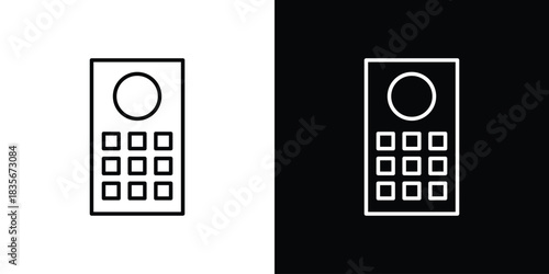 Intercom icons outline drawing. Editable stroke