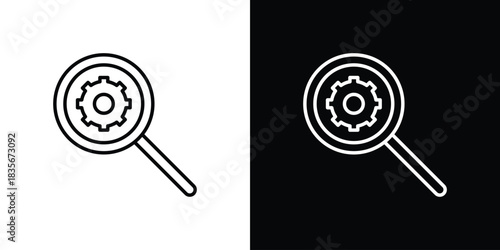 Investigate icons outline drawing. Editable stroke