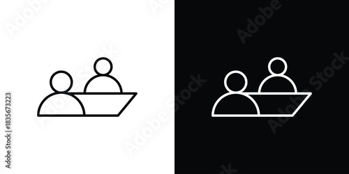 Job interview icons outline drawing. Editable stroke