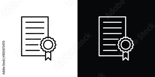 License icons outline drawing. Editable stroke
