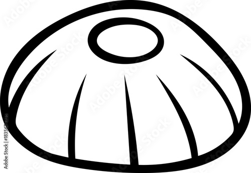 Doodle style illustration of a sea sponge, simple black and white sketch icon of underwater marine life. Hand-drawn element for oceanography and aquatic concepts