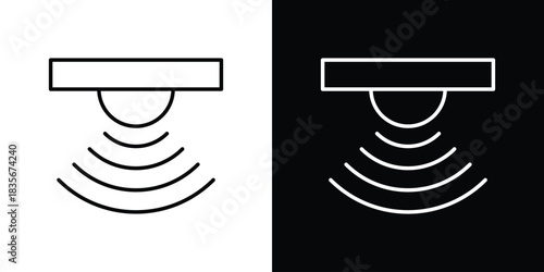 Motion sensor icons outline drawing. Editable stroke