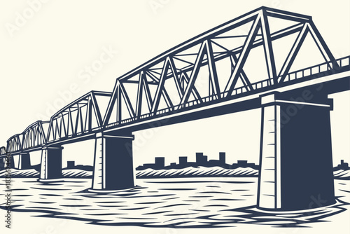 Steel bridge spanning the Arkansas River in Little Rock, Arkansas.