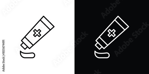 Ointment icons outline drawing. Editable stroke