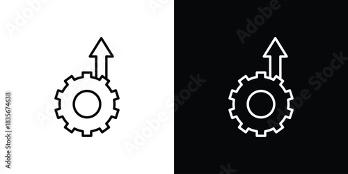 Operational excellence icons outline drawing. Editable stroke