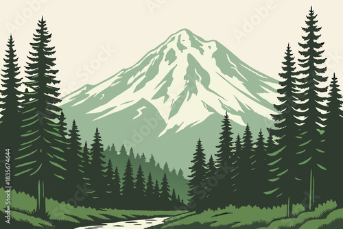 Snow peaks and evergreens in Whistler British Columbia