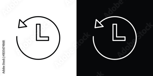 Past icons outline drawing. Editable stroke