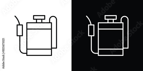 Pesticide icons outline drawing. Editable stroke