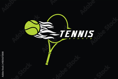 Tennis badge logo vector for sports team business icon emblem