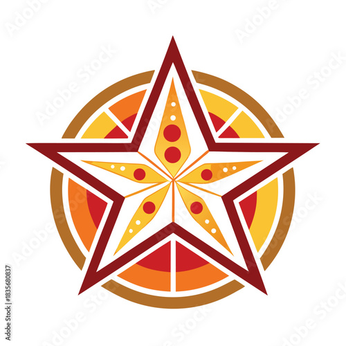 Stylized star vector illustration with geometric shapes decorative design element for logos isolated on white background