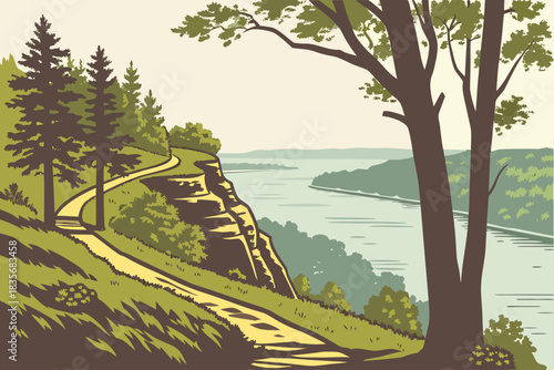 Mississippi River Bluffs, Minnesota offers scenic overlooks, wooded paths, and wildlife.