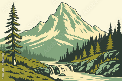 Mount Hood, Oregon offers forested slopes, waterfalls, and mountain lakes.