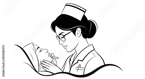 Nurse administering injection to patient in medical setting.