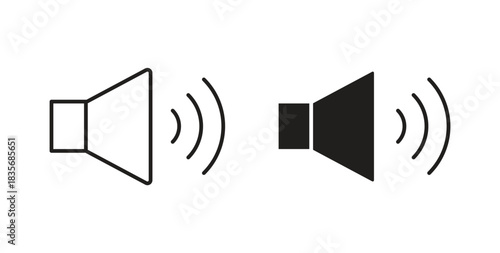 Speaker icons, vector symbols. filled flat sign