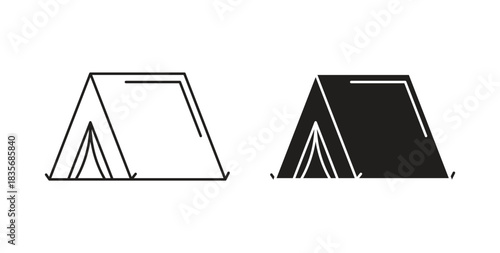 Tent icons, vector symbols. filled flat sign