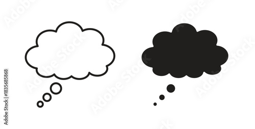Think bubble icons, vector symbols. filled flat sign