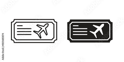 Ticket icons, vector symbols. filled flat sign