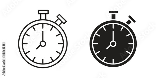 Timer icons, vector symbols. filled flat sign