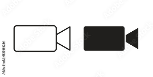 Video call icons, vector symbols. filled flat sign