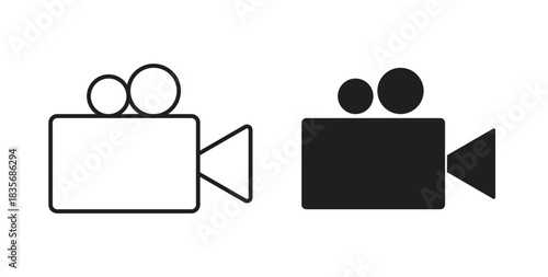 Video icons, vector symbols. filled flat sign