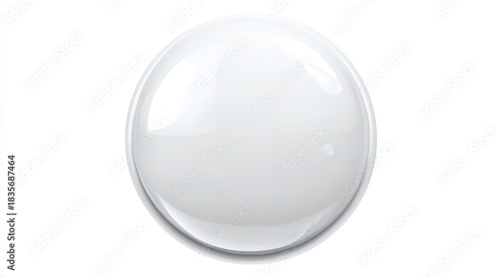 Fototapeta premium Three-Dimensional Representation of a Crisp White Circle as a Universal Symbol