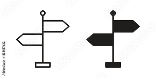 Signpost icon on white background. Stock vector icon