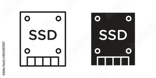 SSD drive icon on white background. Stock vector icon