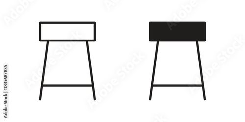 Stool icon on white background. Stock vector icon