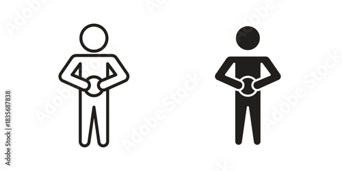 Stomachache icon on white background. Stock vector icon