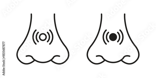 Stuffy nose icon on white background. Stock vector icon