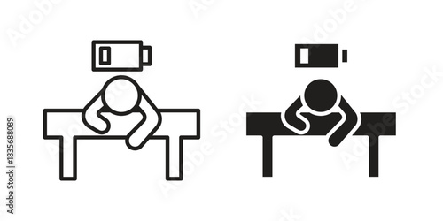Tired icon on white background. Stock vector icon