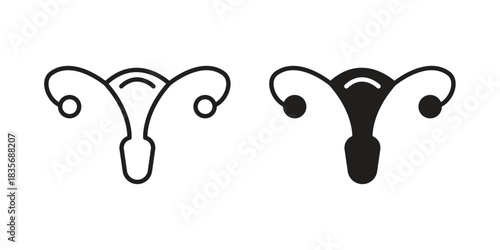 Uterus icon on white background. Stock vector icon