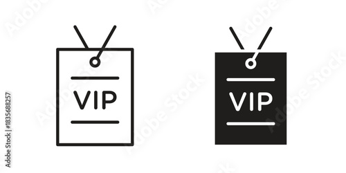 VIP neck tag icon on white background. Stock vector icon