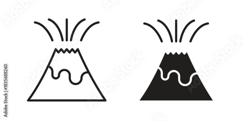 Volcano eruption icon on white background. Stock vector icon