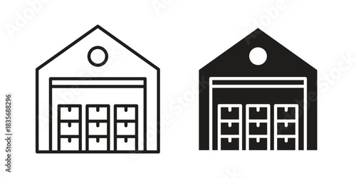 Warehouse icon on white background. Stock vector icon