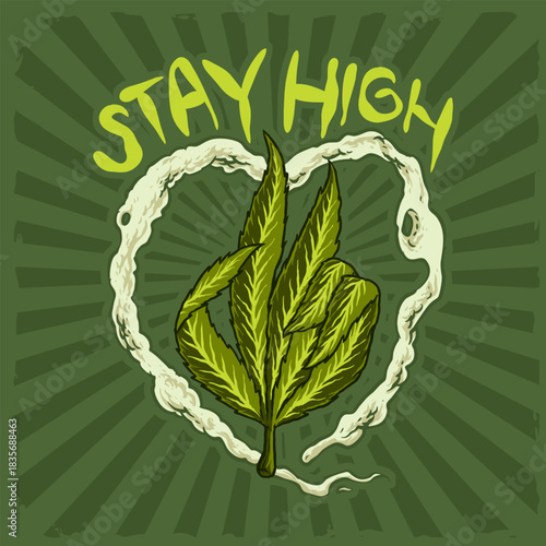 marijuana smoke leaf vector design