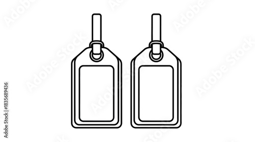 A simple illustration of two blank luggage tags side by side