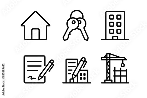 Real estate, housing, construction, keys, contract, and building development concepts