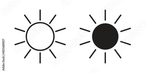 Sun icon in line design. Simple icon vector