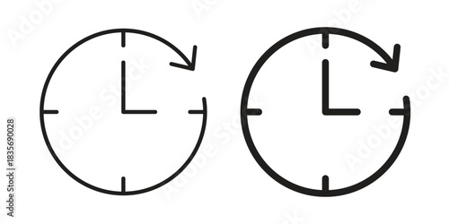 Time forward icon in line design. Simple icon vector