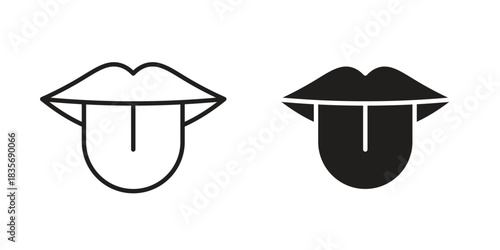 Tongue icon in line design. Simple icon vector