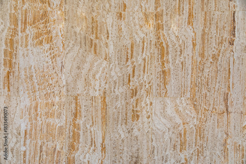 Patterned Gold, Yellow and White Travertine Marble Panels on the Wall of the Santa Fe New Mexico State Capitol Building