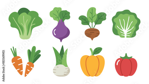 Fresh assorted vegetables isolated on a white background