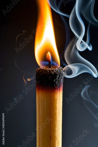 Flaming Candle with Smoke
