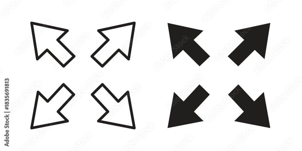 Fotografie Expand icon flat simple icon. Liner version - stock vector.